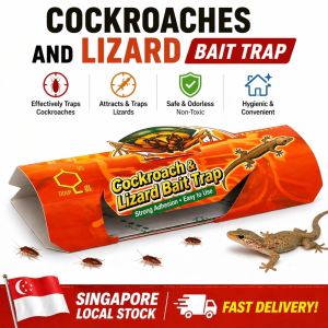 Cockroach & Lizard Bait Trap - Strong Adhesion - Easy to Use - Safe & Odorless - Non-Toxic - Hygienic & Convenient - Singapore Local Stock - Fast Delivery