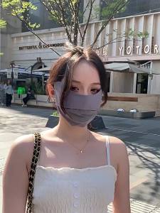 Summer Ice Silk Breathable Sunscreen Mask for Women Full Face Protection Eye Protection UV Protection Summer Thin Running Sunscreen Mask