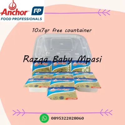 ub anchor unsalted butter mpasi 7gr x10pcs butter mpasi (gratis kotak) murah exp terbaru razqa baby