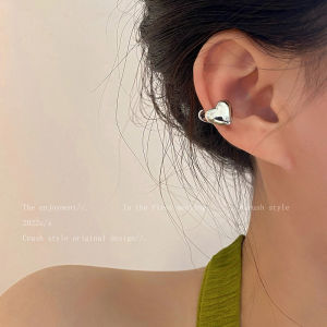 Trendy Metal Heart Ear Cuffs for Women No Piercing Required Spring Fashion Luxury Feel Unique Design Minimalist Style Earrings