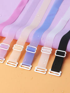 Transparent Silicone Invisible Bra Straps Anti-Slip Frosted Colorful Womens Underwear Strap Summer Large Buckle Removal