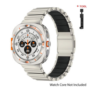 Titanium Rubber Strap+Metal Case For Samsung Galaxy Ultra 2025 47mm Metal Magnetic Business Alloy+PC Hard Cover Watch 7 Ultra 47