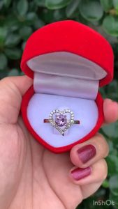 CSMALL แหวนพลอยอเมทิสต์แท้(Amethyst) เงินแท้ 92.5% เคลือบทองคำขาว ไซส์นิ้ว 54 หรือ 7US สินค้าส่งในกล่องเครื่องประดับ พร้อมใบรับประกัน