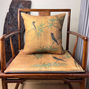 Original National Style Thickened Cotton Linen Anti-slip Chair Pad for Tea Room Circle Chair Official Cap Chair High End New Chinese Style