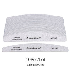 10pcs/Lot Professional Wooden Nail Files 180/240 Buffer 100/180 Grey Boat Wood Sandpaper Block Gel Polisher Sanding Nail Files