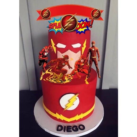 23+ Wonderful Image of Flash Birthday Cake - entitlementtrap.com | Flash  birthday cake, Flash cake, Superhero birthday cake