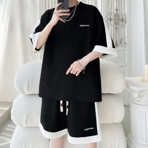 ROMON | Bộ đồ thể thao mùa hè Lomond cho nam tay ngắn quần short lụa băng rộng rãi thoải mái hai mảnh thời trang hợp thời trang