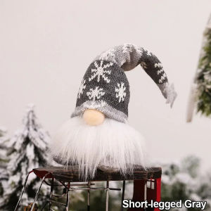 Christmas Faceless Doll Gnome Ornaments LED Light Plush Knitting Crafts Pendant Decor Christmas Decorations for Home Kids Gift