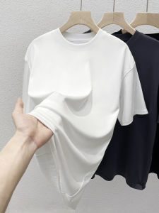 Slim Fit Horse Cotton Short Sleeve T-Shirt Mens Summer Top Loose round Neck Pure Color Versatile Mens Wear Casual Basic Style