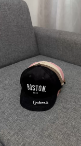 Topi baseball anak Laki laki dan Perempuan Bahan corduroy motif Boston | usia 6 bulan - 5 Tahun