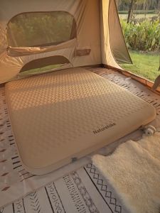 Naturehike FEATHER BONE C12 Inflatable Sleeping Pad 12cm Thick Comfortable Cushion Foam Queen Size Outdoor Camping Mattress Bed Mat Ultralight Portable Storage Built-in or External High-Power Air Inflate Deflate Pump Nature Hike