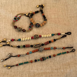 Tibetan Style Natural Stone Beaded Bracelet Womens Woven Rope Bell Bracelet New Chinese Retro Ethnic Wind Hand Jewelry