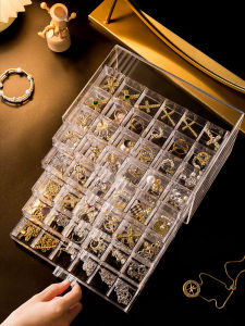 Jewelry Storage Box Transparent Large Capacity Jewelry Box Drawer Earring Ring Necklace Diamond Nail Ornament Storage Box