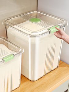 ขวดเก็บแป้งสำหรับใช้ในครัวเรือนระดับอาหาร ป้องกันแมลงและชื้น ขวดเก็บข้าวโพด ความจุ 5 ลิตรขึ้นไป วัสดุพลาสติก สไตล์ยุโรปเหนือ