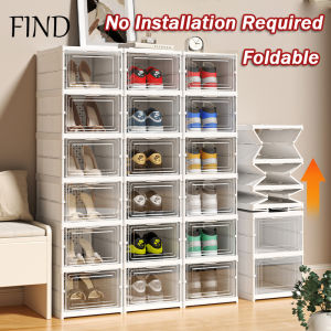 FIND Foldable Shoe Box 6 Layer Folding Cabinet Storage Shoe Rack Storage Box Shelf Free Installation