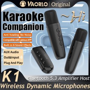 VAORLO DSK1 Original Bluetooth Wireless Moving-Coil Microphones Karaoke Companion KTV DSP Mixer For Wired Speaker/PC/TV/Car Kit