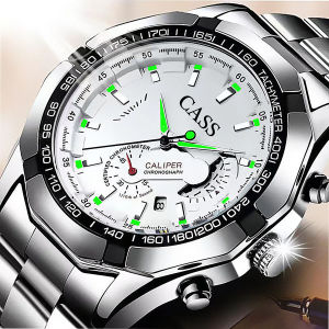CASS jam tangan pria jam tangan anti air jam tangan cowok keren Kuarsa otomatis sepenuhnya menonton Kalender Waterproof Kalender Luminous Bisnis Luminous Business 2025 Baru dial besar otentik jam tangan pria anti air
