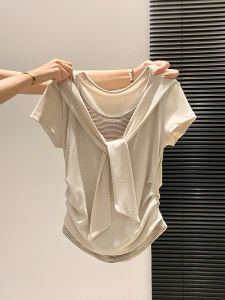LUOSHAO | Striped Colorblock T-Shirt Design Flattering