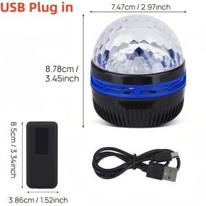 Dynamic water backflow LED projection lamp remote control USB power supply RGB atmosphere projector is used in bedroom and home