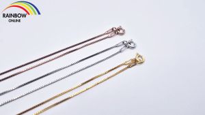 RainbowSilver🌈:แถมฟรีกล่องกำมะหยี่ สร้อยลายบล็อกเชน สร้อยคอ สร้อยข้อมือเงินแท้925 สร้อยบล็อกเชน ชุบโรเดียม สีทอง โรสโกลด์ มินิมอล ร้านคนไทย  งานสวยมาก ถ่ายงานจริงทุกชิ้น#4