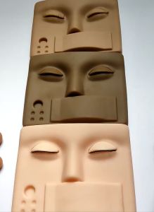 โมเดลตัวต่อขนตาปลอมสำหรับฝึกใบหน้าและ3D จากซิลิโคนทดแทนที่ดัดขนตาถอดออกได้และถอดออกได้3D Peralatan Rias เปลือกตาจาก PRAECLARUS