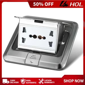 HOL Copper Pop up Network Socket 2-port RJ45 Waterproof Hidden Embedded Ground Telephone Socket floor mounted lan outlet floor socket hidden socket pop up network lan outlet floor outlet embedded socket pop up lan outlet floor mounted outlet Ground Outlet