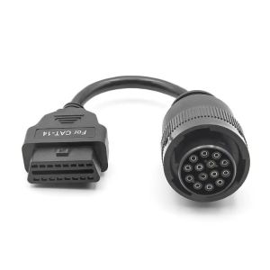 For CAT 14 Pin to 16 Pin OBD2 Adapter Cable Diagnostic Tool for Heavy Duty Truck Fourth Generation Cat ET14 Pin for Caterpillar