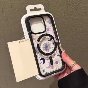Stars Moon Y2K Clear Case For Magsafe iPhone 16 15 Pro Max 17 15 14 11 13 12 ProMax Plus Cases Wireless Charing TPU Drop Fundas