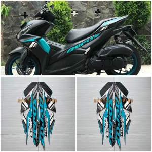 STIKER STRIPING MOTOR AEROX 155 VVA HITAM TOSCA 2021