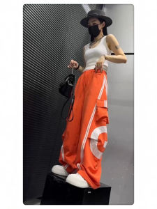 Loose American Style Workwear Casual Pants Womens Drawstring Trousers Striped Pattern Autumn New Arrival Comfortable Cotton