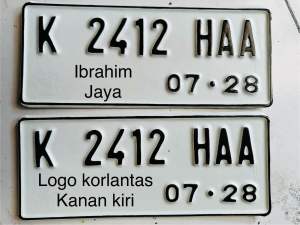 PLAT NOMOR MOTOR STANDART 1PCS & 2PCS (SEPASANG) ADA LOGO KORLANTASPOLRI NYA PROSES CEPAT