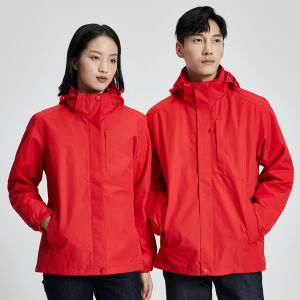 German Outdoor Mens Assault Jacket Thickened Warm Three in One Two-Piece Set Womens Windproof and Rainproof Mountaineering Clothing Winter Jacket