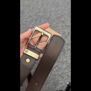 LINKSWEAR Ikat Pinggang Bahan Kulit Sabuk Ikat Pinggang Pria Original Desain Fashion Klasik Bisnis dan Kasual Gesper Kulit Dark Brown 02