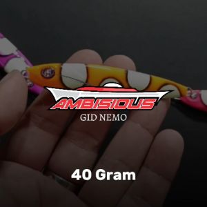 Metal Jig 40 Gram Mongkalo Ambisious Full GID Nemo UV Flourescent Fosfor Umpan Metal Jig Assist Hook