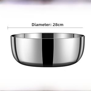 Extra Thick Stainless Steel Bowl for Dough Mixing And Vegetable Washing Food Grade Kitchen Utensil round Egg Beating Basin