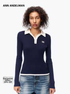 ANN ANDELMAN | Fitted Polo-collar Knitted Sweater