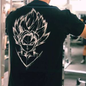 PAZHAOLANG | Oversized Anime Dragon Ball Goku Print T-shirt