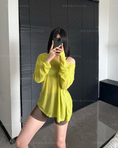 Áo Tập Yoga Cổ Chữ V Rộng Rãi Thoáng Khí Cho Nữ Tay Dài Siêu Nhẹ Mùa Hè 2025 Áo Thun Polyester Gợi Cảm Không Có Thương Hiệu