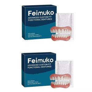 New Adult Denture Full Set Upper Lower Fake Teeth Safe Anti-Wear Prefect Fit Instant Confident Smile Soft Dentures Reliner Kit