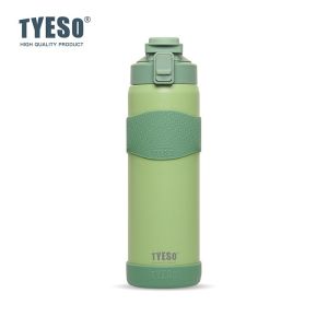 TYESO | TYESO Vacuum Insulated Bottle 304 Stainless Steel Portable Sports Water Bottle with Straw for Travel Cycling& Outdoor Activities