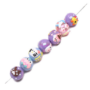 1-10pcs/bag Blue Purple Acrylic Handmade Candy Letter Heart Round Beads for Bracelet Necklace Key Chains DIY Jewerly Craft Making