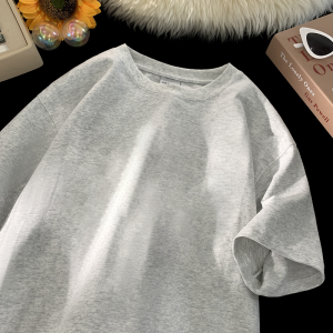 Heavyweight 280g Mens Short Sleeve T-Shirt in Royal Blue Cleanfit Half Sleeve Summer Top for Teens Japanese Style Streetwear