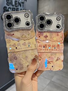 Full Cover Diamond Paved Precision Pierced Frame Twist Edge High Fashion Protection Case for Apple Series iPhone17 14Promax 16Promax 15Promax