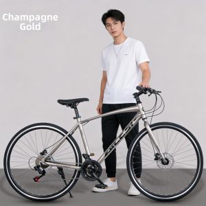 Aluminum Alloy Road Bicycle Variable Speed Ultra-light Racing Bike Men Women Adult Student Commuter Single Bike Thin Tire
