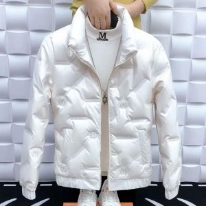 Áo Khoác Lông Vũ Nam Cổ Đứng Bóng Mờ Ngắn Mùa Đông Thời Trang Ấm Áp Nhẹ Thời Trang Áo Khoác Nam Chất Liệu Cotton