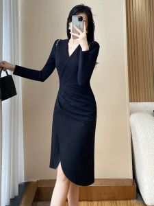 SUYE | Elegant Slimming Formal Black Dress