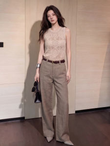 DANTING | Vintage Lace Hollow Out Knit Sweater Pants Set