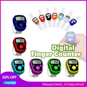 LCD Display Digital Finger Counter Lightweight Digit Finger Ring Hand Electronic Tally Counter Finger Clicker Accurate Delicate Compact Small for Work Fitness Golf Jogging (9 colors )