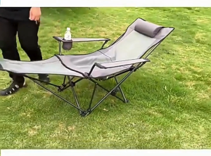 Portable Folding Recliner Chair with Headrest | Outdoor Camping Fishing Beach & Picnic Chair