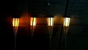 HOMEKING | 2pcs Lampu Pelita Buluh Raya LED Solar Bamboo Torch Light Flame Light Waterproof Outdoor Garden Decoration Lampu Raya Solar Lampu Solar Outdoor Lighting